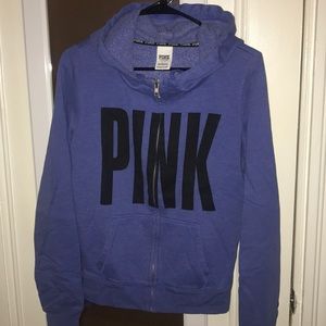PINK funnel neck zip up hoodie